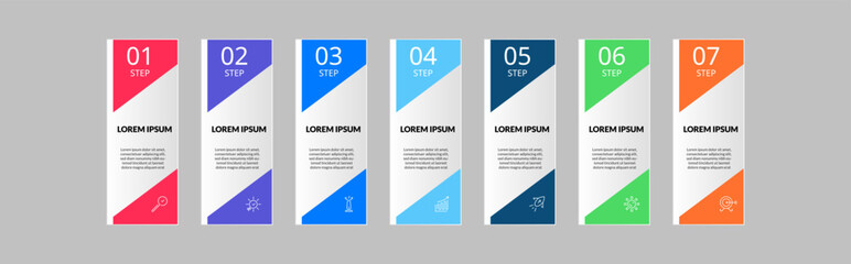 Vector Infographic design business template with icons and 7 options or steps.