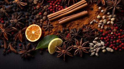 Christmas spices background