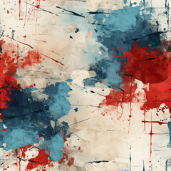 Seamless abstract grunge red and blue texture background, ai generative