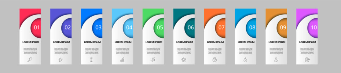 Vector Infographic design business template with icons and 10 options or steps.
