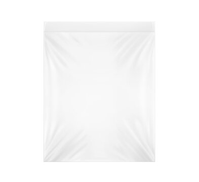 Transparent zip lock bag mockup. Hight realistic vector illustration isolated on white background. Ready for  your design. EPS10.