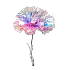 hologram crystal carnation,hologram,holographic carnation flower made of crystal isolated on transparent background,transparency 