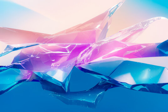 Illustration of abstract colored ice