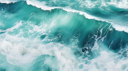 Spectacular aerial top view background photo of ocean sea water white wave splashing in the deep sea. Drone photo backdrop of sea wave in bird eye waves.