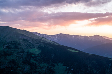 Fototapeta premium Colorful sky at sunrise in the mountains