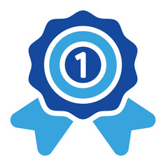 Medallion badge award icon or logo illustration glyph style