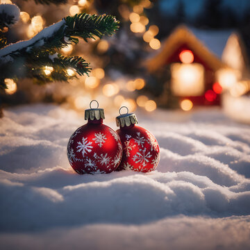 Baubles snowflex on the snow