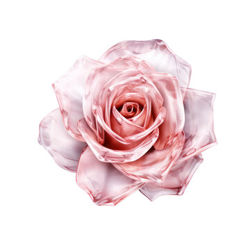 pink crystal rose,pink rose made of crystal isolated on transparent background,transparency 