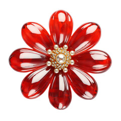 red crystal daisy,red daisy made of crystal isolated on transparent background,transparency 