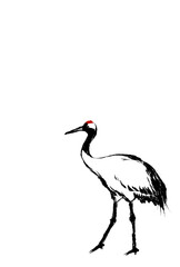 歩く鶴のイラスト素材