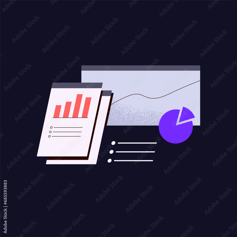 Poster business analytic report infographic: diagram, graph, chart. web, data analysis, database statistics
