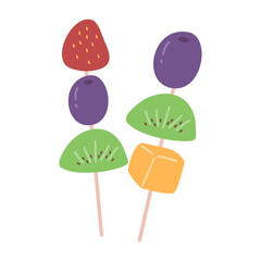 Colorful Fruit Brochette Sticks illustration