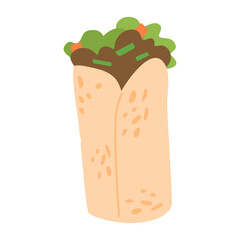 Mexican Beef Burrito wraps illustration