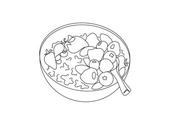  Porridge. Fruits. One line