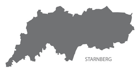 Starnberg German city map grey illustration silhouette shape