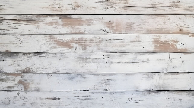 white washed old wood background texture, wooden abstract textured backdrop. Generative AI.