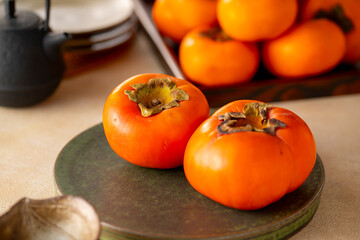 Kaki,the Japanese persimmon fruit.
Popular autumn fruit.
