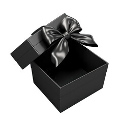 black giftbox isolated on transparent background,transparency 