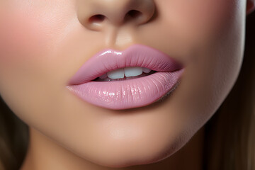 beautifully adorned woman lips