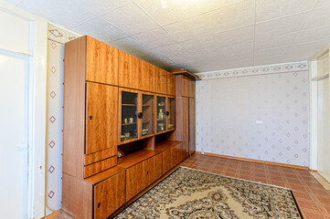 bright empty room, vintage not modern simple design 70s 80s 90s