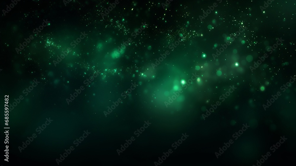 Aufkleber abstract festive dark green glow glitter particle confetti bokeh texture background illustration