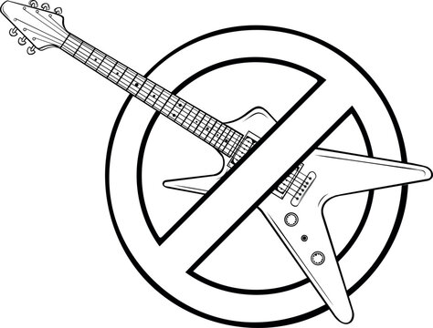 recommend clip art: vector illustration of electric guitar line art