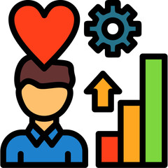 Hand with a heart for passion Icon