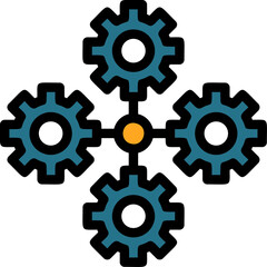 Gears symbolizing collaboration Icon