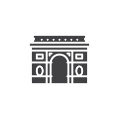 Paris triumphal arch vector icon