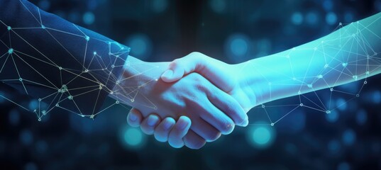 Businessmen making handshake with partner, greeting, dealing, merger and acquisition, business joint venture concept, for business, finance and investment background, teamwork and successful business