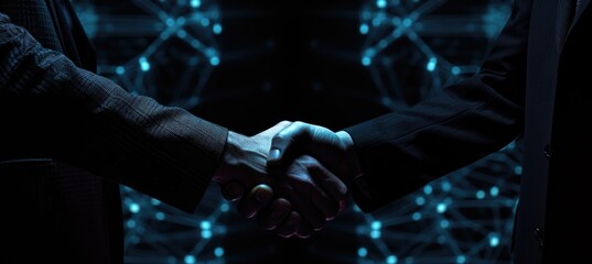 Businessmen making handshake with partner, greeting, dealing, merger and acquisition, business joint venture concept, for business, finance and investment background, teamwork and successful business - obrazy, fototapety, plakaty