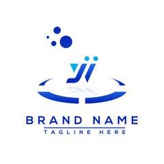 Letter JI blue Professional logo for all kinds of business