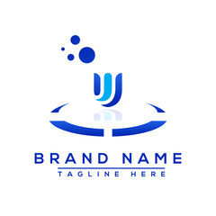 Letter JU blue Professional logo for all kinds of business