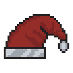 Fototapeta premium Santa claus hat pixel art design