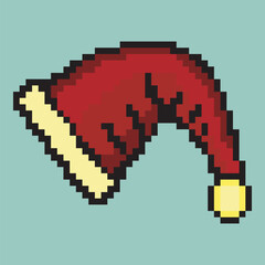 Obraz premium Santa claus hat pixel art design