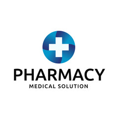 Obraz premium Medical Cross and Health Pharmacy Logo Vector Template on white background