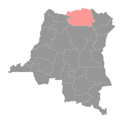 Obraz premium Bas Uele province map, administrative division of Democratic Republic of the Congo. Vector illustration.