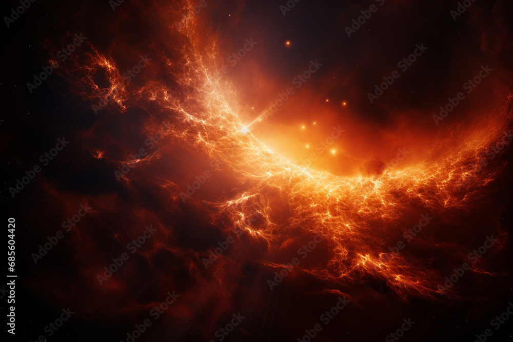 Poster image capturing the intense beauty of a solar flare erupting from the sun, with dynamic solar promin