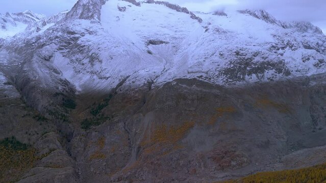 The largest glacier aletschgletscher Ice River in the Swiss Alps