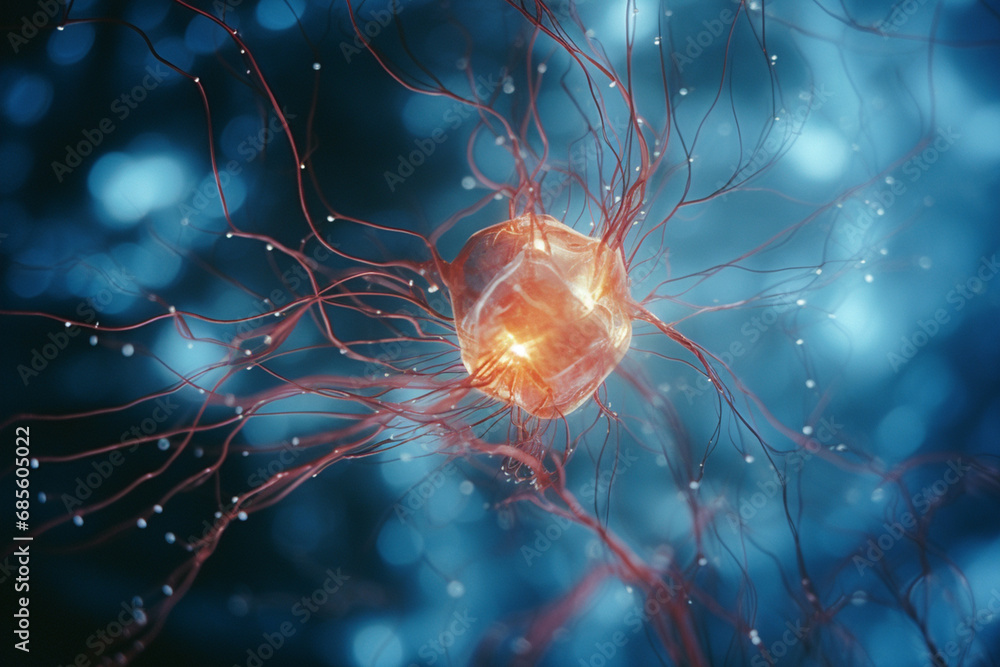 Aufkleber An artistic portrayal of a neural symphony within an AI device, showcasing the harmonious interplay of neural processes.
