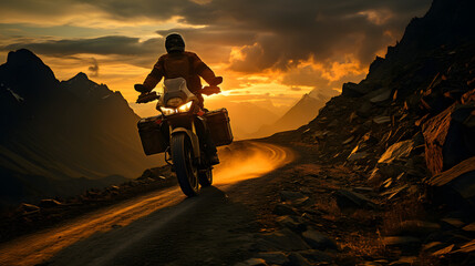 Fototapeta premium Adventure on Two Wheels: Thrilling Bike Journeys | Generative AI 