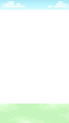 Obraz premium 16:9ピクセルアートな緑の平原⭐︎