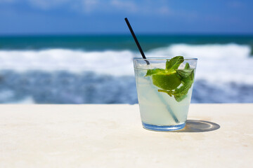 mojito cocktail on the beach