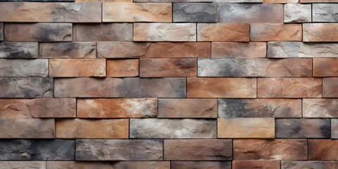 brick wall background, Old brick wall background washed out colors grunge texture or pattern for design Generative ai
