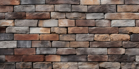 Brick Wall With A Closeup Of Natural Bricks Background, Old brick wall realistic texture seamless pattern, An Image That Show A Brown Brick Wall Background, GENERATIVE AI




