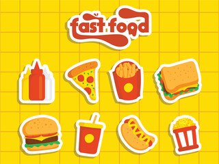 vector fastfood icon collection