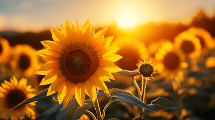 Obraz premium Campo de girasoles