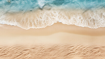 Fototapeta na wymiar Seaside Serenity Upper View Beach Background Image.