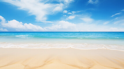 Obraz premium Seaside Serenity Upper View Beach Background Image.