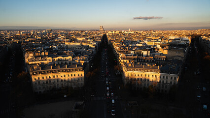 Paris at sunset from above